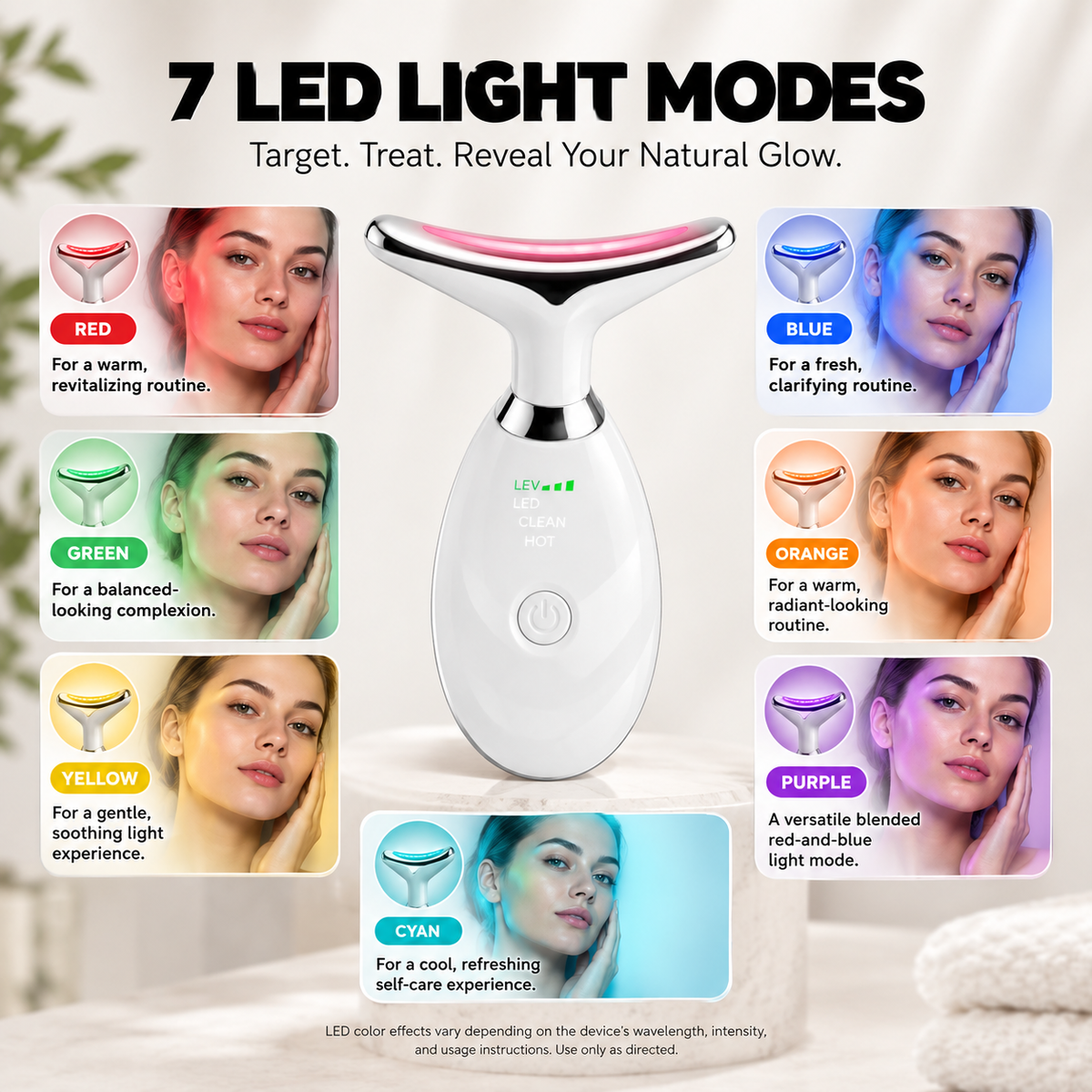 EMS 7-Color LED Face & Neck Massager